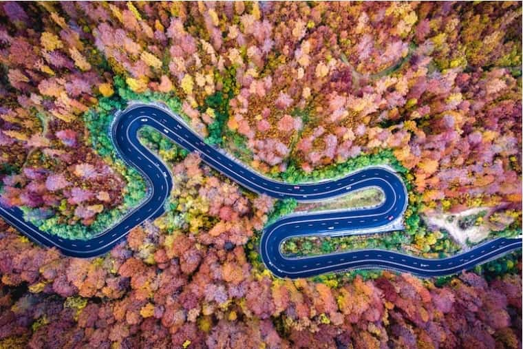 秋の高速道路