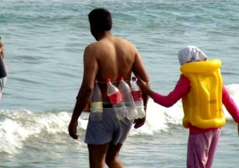 His Makeshift Floatie