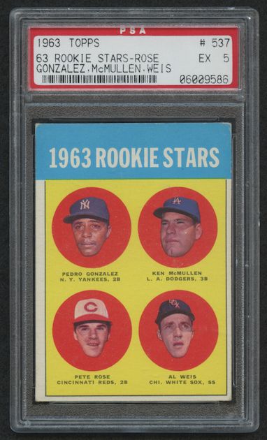 1963 Topps (Pedro Gonzalez/Ken McMullen/Pete Rose/Al Weis)