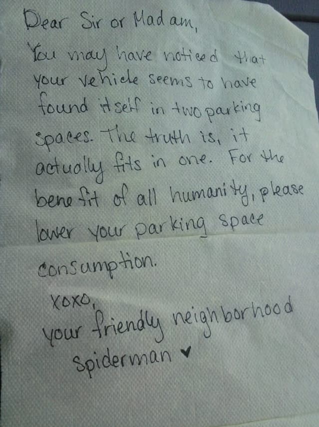 A Sweet Note from Spiderman