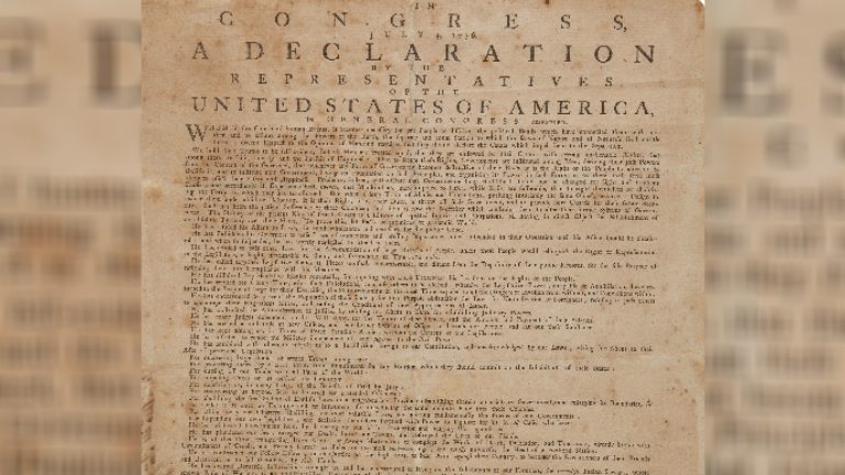 Original Print Of July 4, 1776, Declaration Of Independence