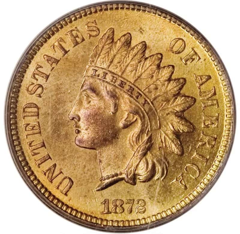 1872 Indian Head Penny Front
