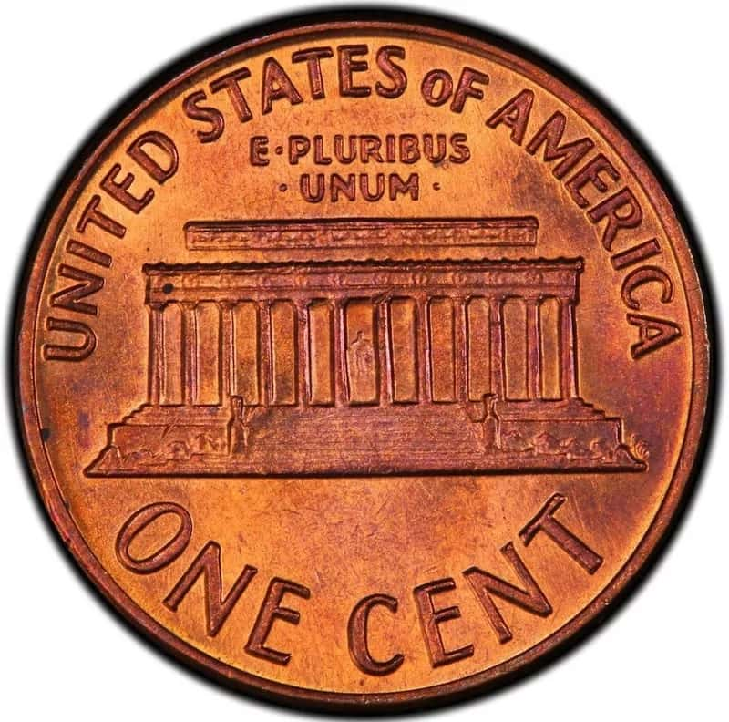 1969 S Lincoln Penny Doubled Die Obverse Back