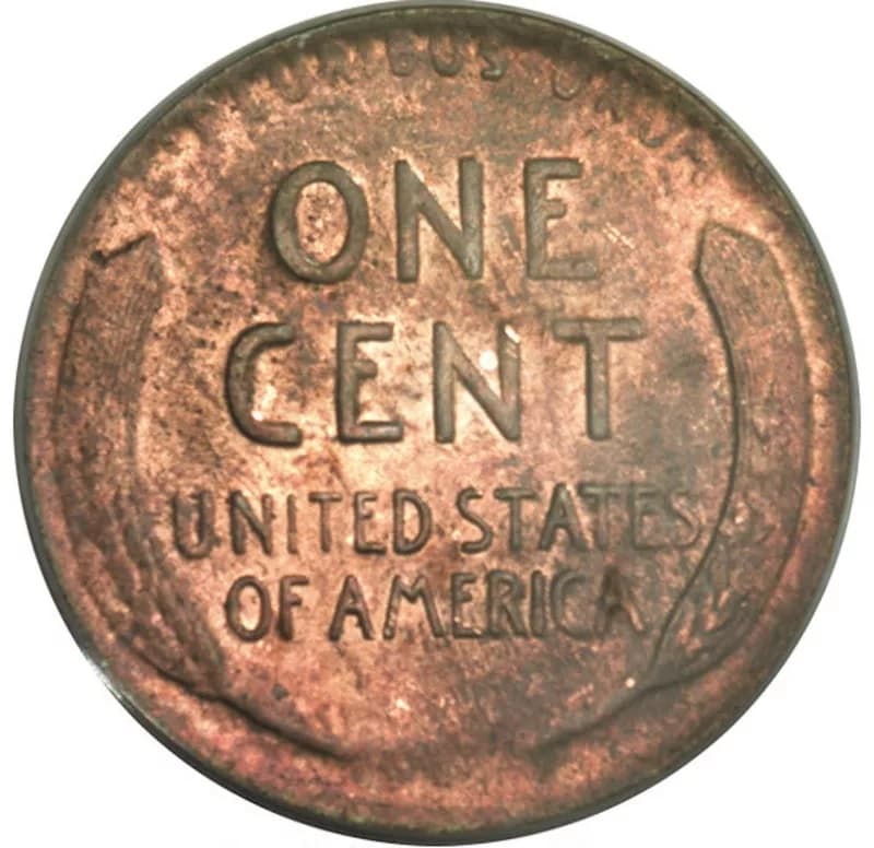 1922 Lincoln No D Strong Reverse And Weak Obverse Wheat Penny Back