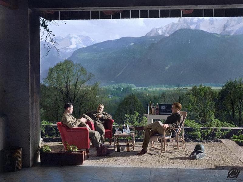 Paratroopers Of Easy Company Chilling At Adolf Hitler's Home