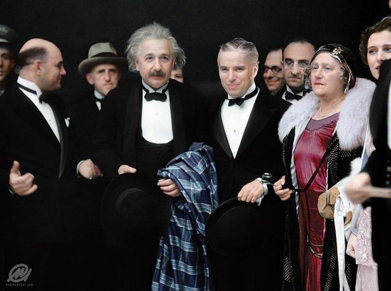 Charlie Chaplin ve Albert Einstein Şehir Işıkları Filminin Galasında