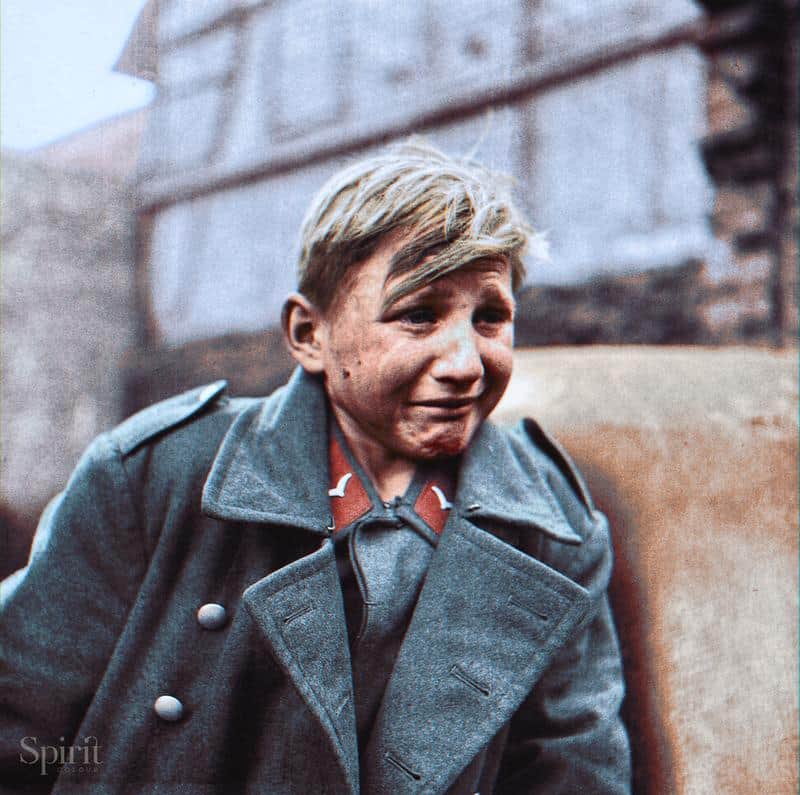 Teenage German Soldier In Distress After His Capture
