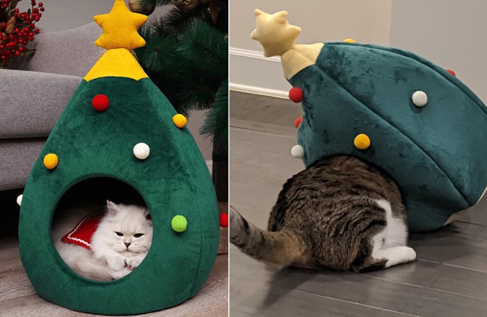 Christmas Tree Cat House