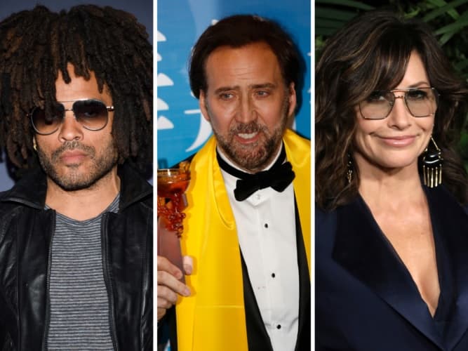 Lenny Kravitz, Nicolas Cage And Gina Gershon