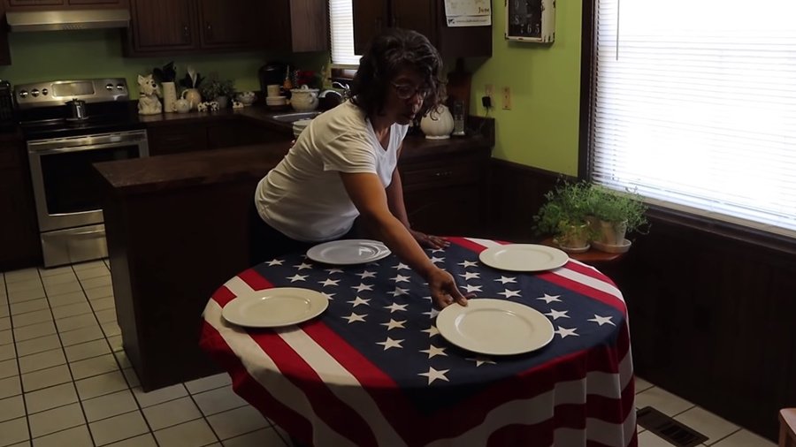 The Flag Was Used As A Table Runner