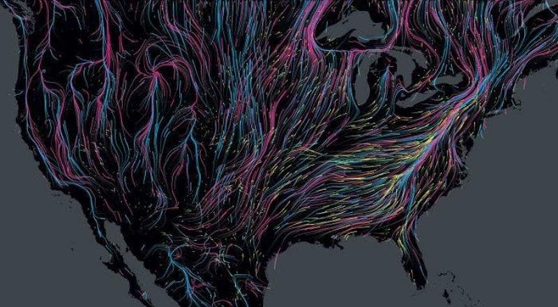 The Mass Migration Routes Of Animals Across North America