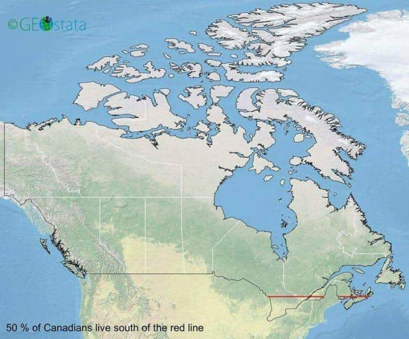 Around Half Of Canadians Live Below This Red Line