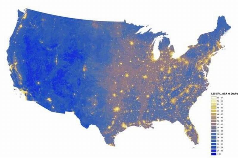 The Quiet And Loud Parts Of The United States