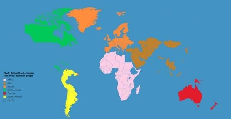 The Only Countries With Less Than 100 Million People