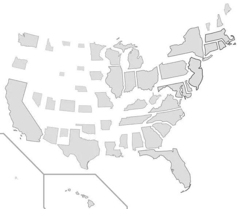 The US Based On The Population Density Of The States