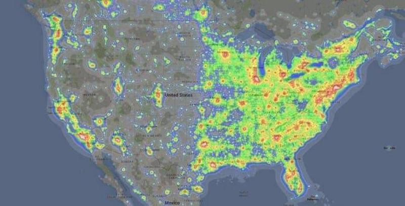 Light Pollution In The Continental United States