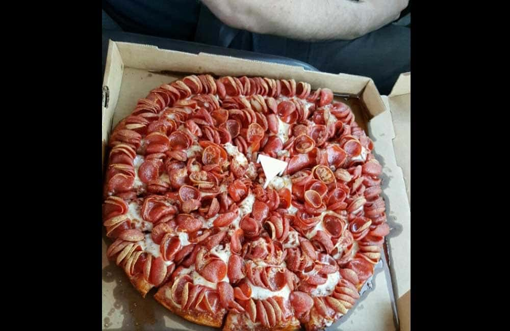 One Double Pepperoni Pizza