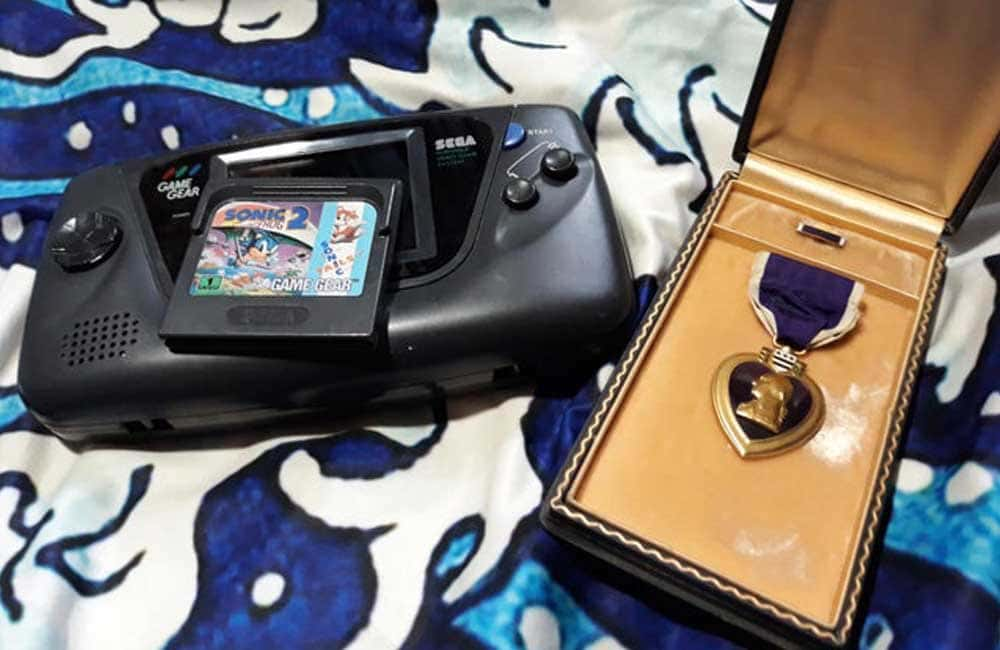 Mint Condition Sega Game Gear With Purple Heart