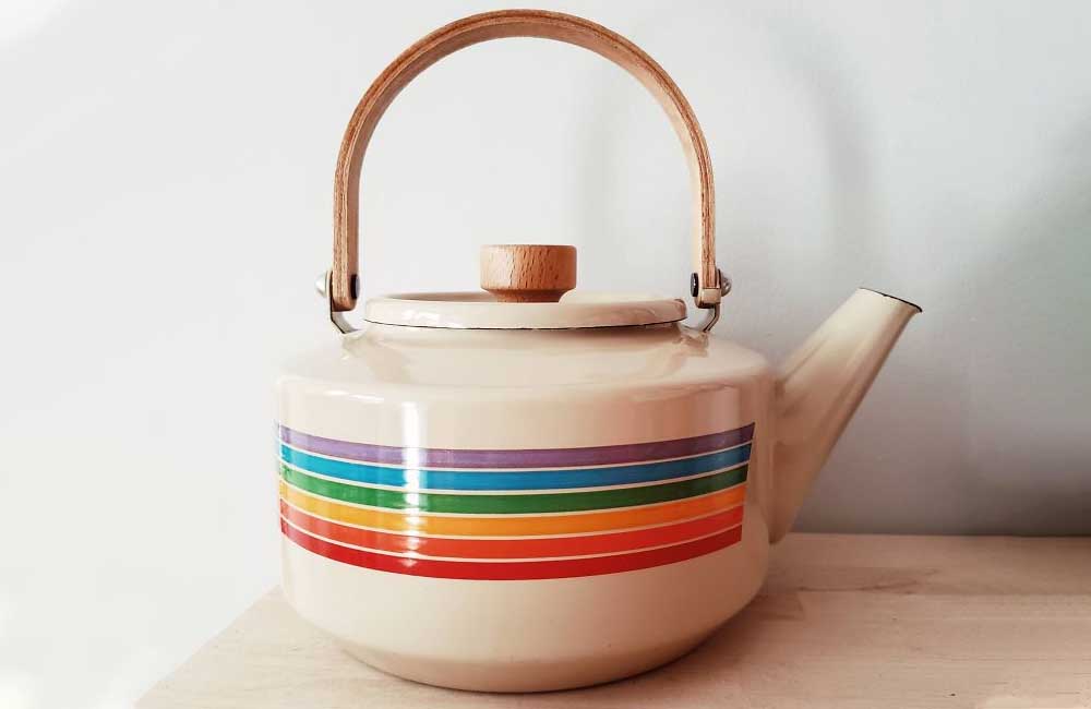 Vintage 1970s Rainbow Kettle