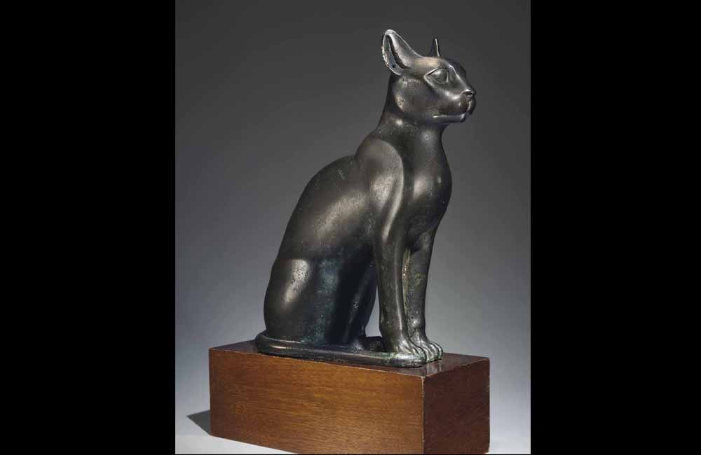 Egyptian Bronze Cat Statue