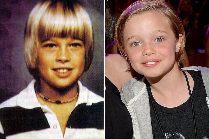 BRAD PITT & SHILOH JOLIE PITT AT AGE 10