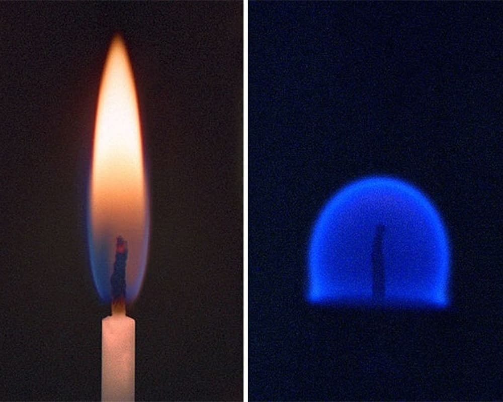 A Candle On Earth Vs. Space