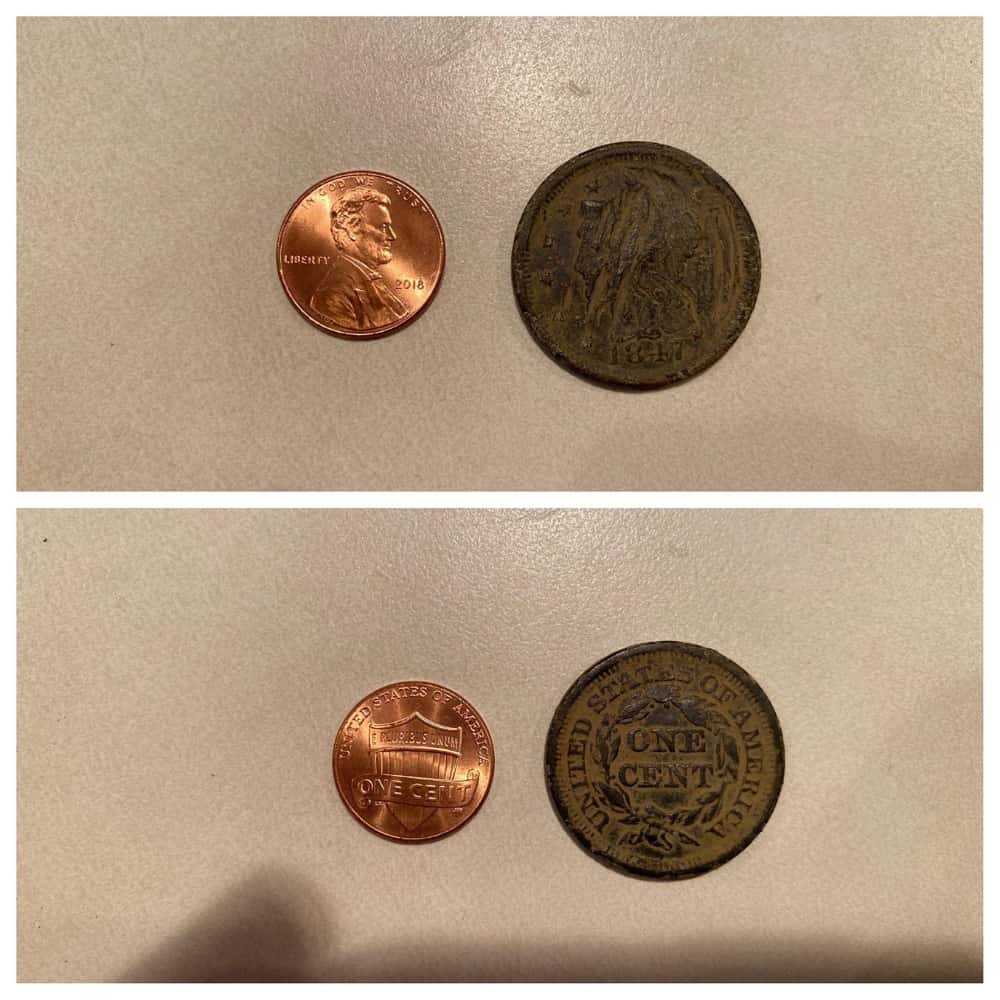 A Penny From The Mid 1800s Vs. Today