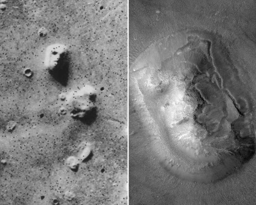 Une Forme De Visage Humain Sur Mars