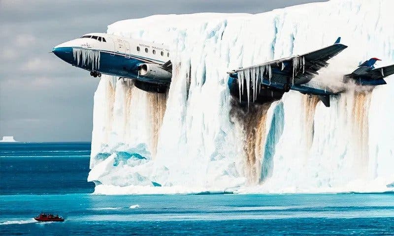 Forscher Entdecken Verlorenes Flugzeug Im Eisberg Erschreckendes Erlebnis Beim Erkennen Einer Bewegung.